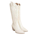 White leather cowboy western boots for stylish women