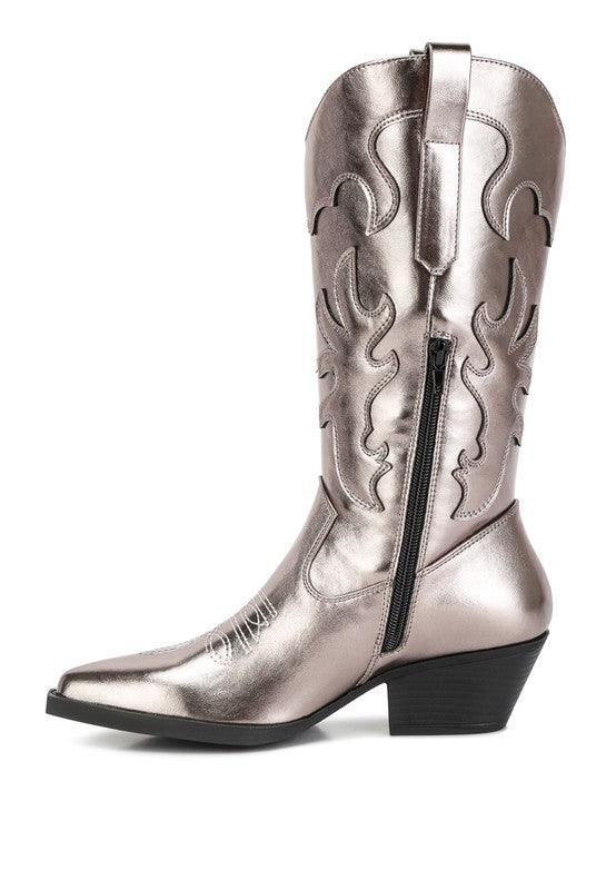 Women's Shoes - Boots Cowby Metallic Faux Leather Cowboy Boots
