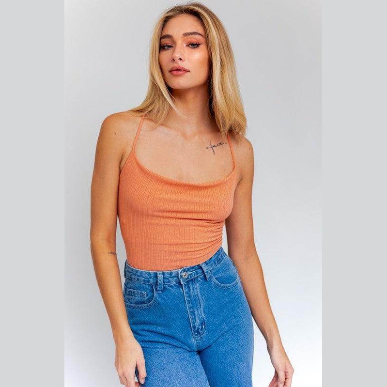 Cowl Open Back Bodysuit - VacationGrabs