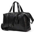 Cowskin leather travel bag by VacationGrabs with spacious main compartment and stylish design for travel