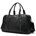 VacationGrabs cowskin leather travel bag with durable handles and zippered pockets for easy organization