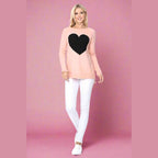 Cozy Heart Jacquard Round Neck Pullover Sweater - VacationGrabs