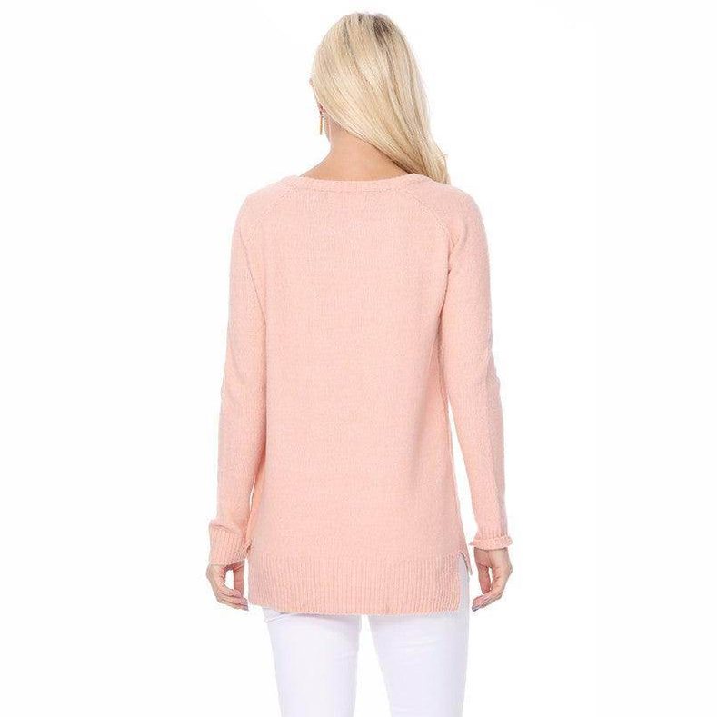 Cozy Heart Jacquard Round Neck Pullover Sweater - VacationGrabs