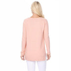 Cozy Heart Jacquard Round Neck Pullover Sweater - VacationGrabs