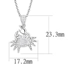 Silver crab pendant chain necklace for women featuring sparkling details and adjustable length