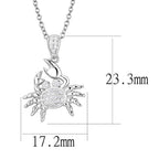 Silver crab pendant chain necklace for women featuring sparkling details and adjustable length