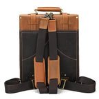 Back view of Crazy Horse Leather Backpack showcasing adjustable straps and sturdy design