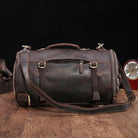 Luggage & Bags - Duffel Crazy Horse Leather Bucket Daypack Large Male Travel Bag...