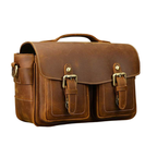 Crazy Horse Leather Camera Shoulder Bag – Vintage Crossbody