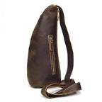 Crazy horse leather chest bag in brown for everyday use