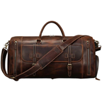 Crazy Horse Leather Duffle – Large Capacity Travel Weekender