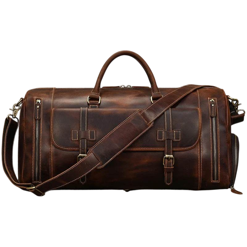 Crazy Horse Leather Duffle – Large Capacity Travel Weekender