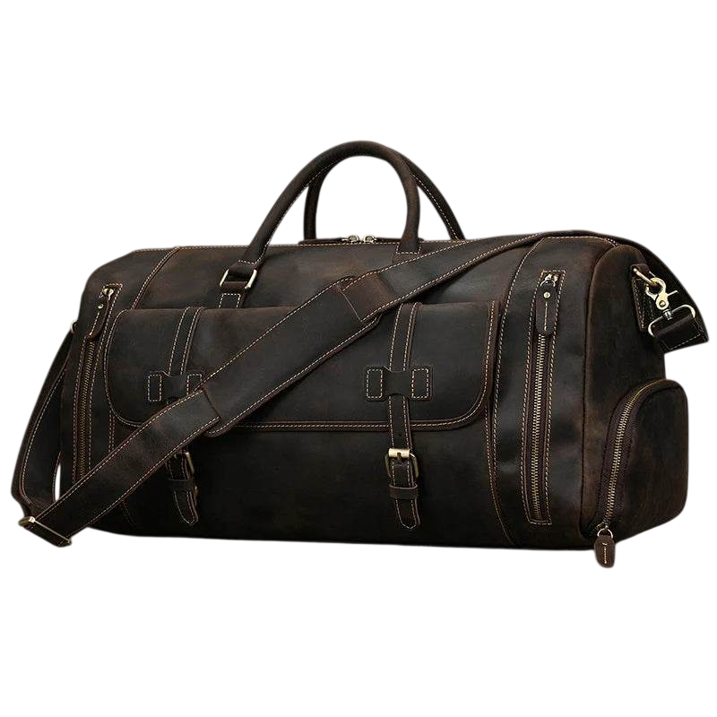 Crazy Horse Leather Duffle – Large Capacity Travel Weekender