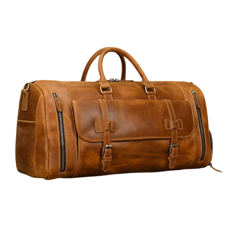 Crazy Horse Leather Duffle – Large Capacity Travel Weekender