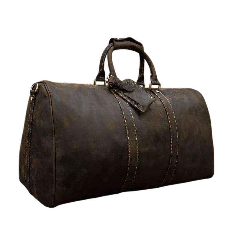 Crazy Horse Leather Men’s Travel Bag Duffle for Women & Men