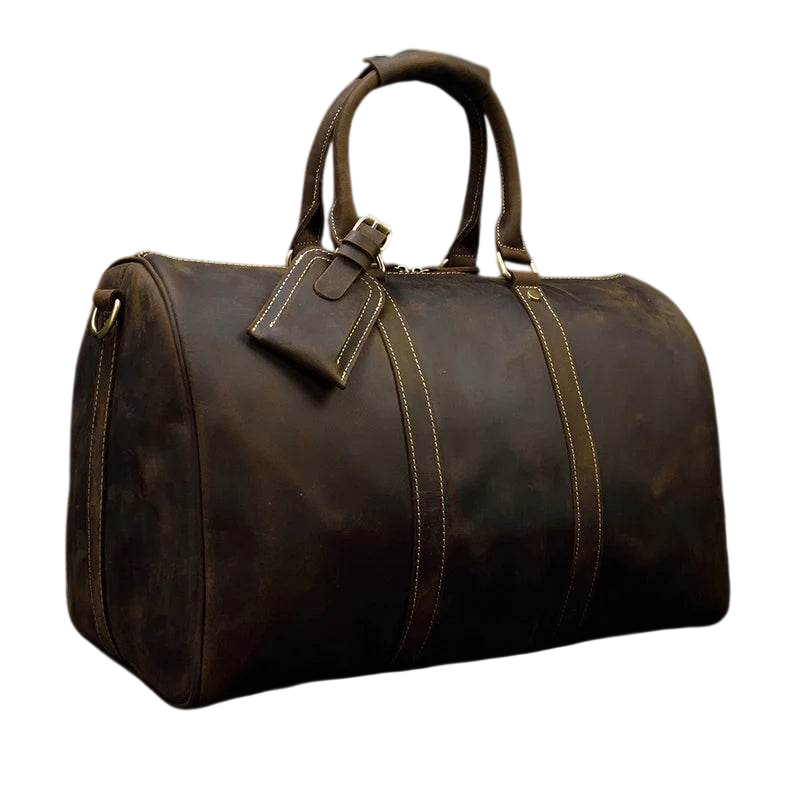 Crazy Horse Leather Men’s Travel Bag Duffle for Women & Men