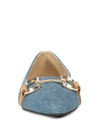 Rag Company Cressida flats vacation style in denim with stylish metallic accents