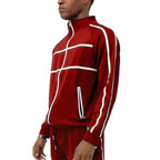 Criss Cross Tape Stripe Track Jacket - VacationGrabs