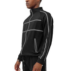 Criss Cross Tape Stripe Track Jacket - VacationGrabs
