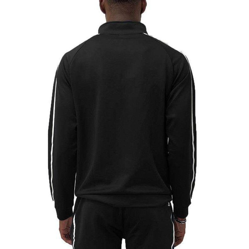 Criss Cross Tape Stripe Track Jacket - VacationGrabs