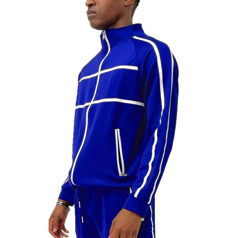 Criss Cross Tape Stripe Track Jacket - VacationGrabs