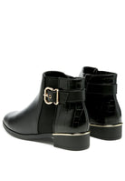 Stylish Rag Company croc detail ankle boot for women with gold buckle and sleek design