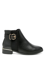 Rag Company croc detail ankle boot for women featuring stylish buckle and sleek black design