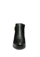 Stylish black croc detail ankle boot for women with a sleek zip closure and modern silhouette