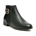 Rag Company croc detail ankle boot for women in black with stylish buckle design