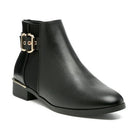 Rag Company croc detail ankle boot for women in black with stylish buckle design