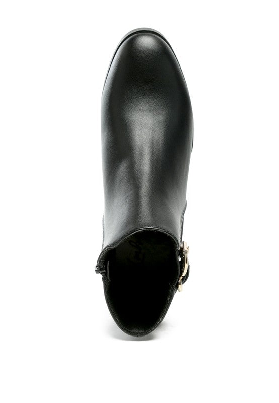 Sleek black croc detail ankle boot for women featuring a stylish design and comfortable fit