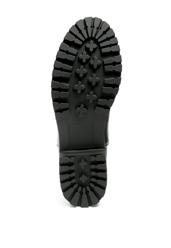 Croc detail ankle boot for women with a durable rubber outsole for enhanced grip and traction