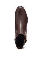 Brown Rag Company croc detail ankle boot for women with stylish buckle accent for trendy outfits