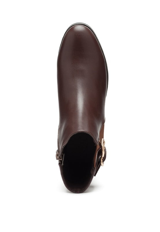 Brown Rag Company croc detail ankle boot for women with stylish buckle accent for trendy outfits