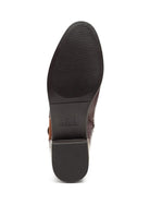 Sole view of Rag Company croc detail ankle boot for women with textured rubber outsole