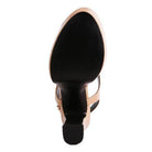 Sole view of Rag Company croc textured high heels with elegant design for stylish women's footwear