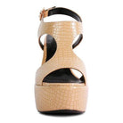 Rag Company croc textured high heels with open toe design and adjustable strap for stylish elevation