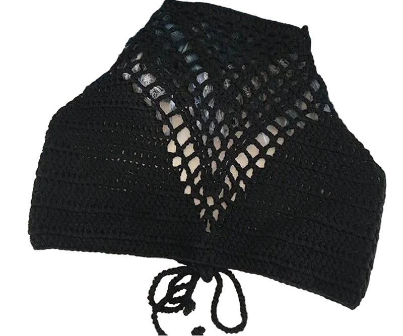 vacationgrabs crochet crop top for summer, black, perfect for beach outings