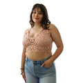 Crochet Daisy Longline Bralette Plus - VacationGrabs