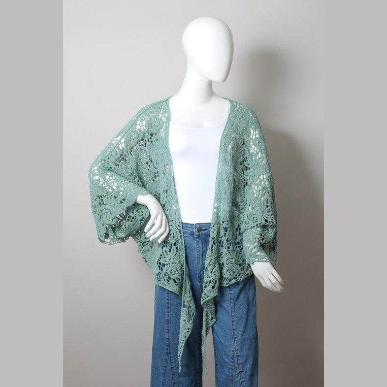 Crochet Floral Petal Kimono Wrap - VacationGrabs