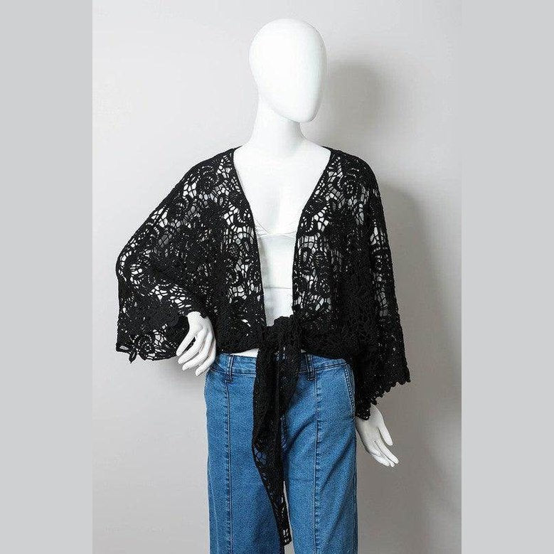 Crochet Floral Petal Kimono Wrap - VacationGrabs