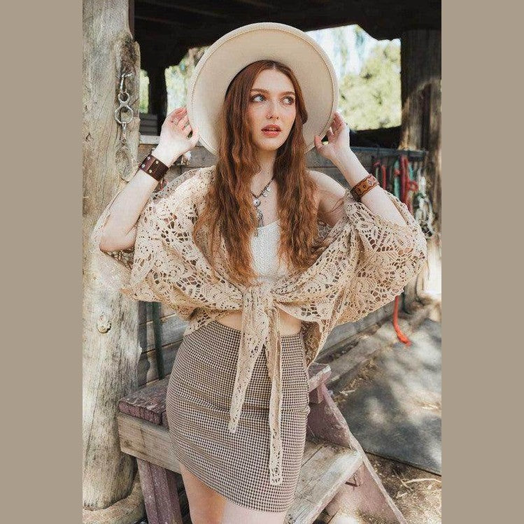 Crochet Floral Petal Kimono Wrap - VacationGrabs
