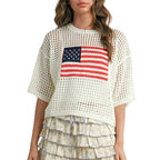 Crochet Sweater Pattern with American Flag Design