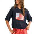Crochet Sweater Pattern with American Flag Design