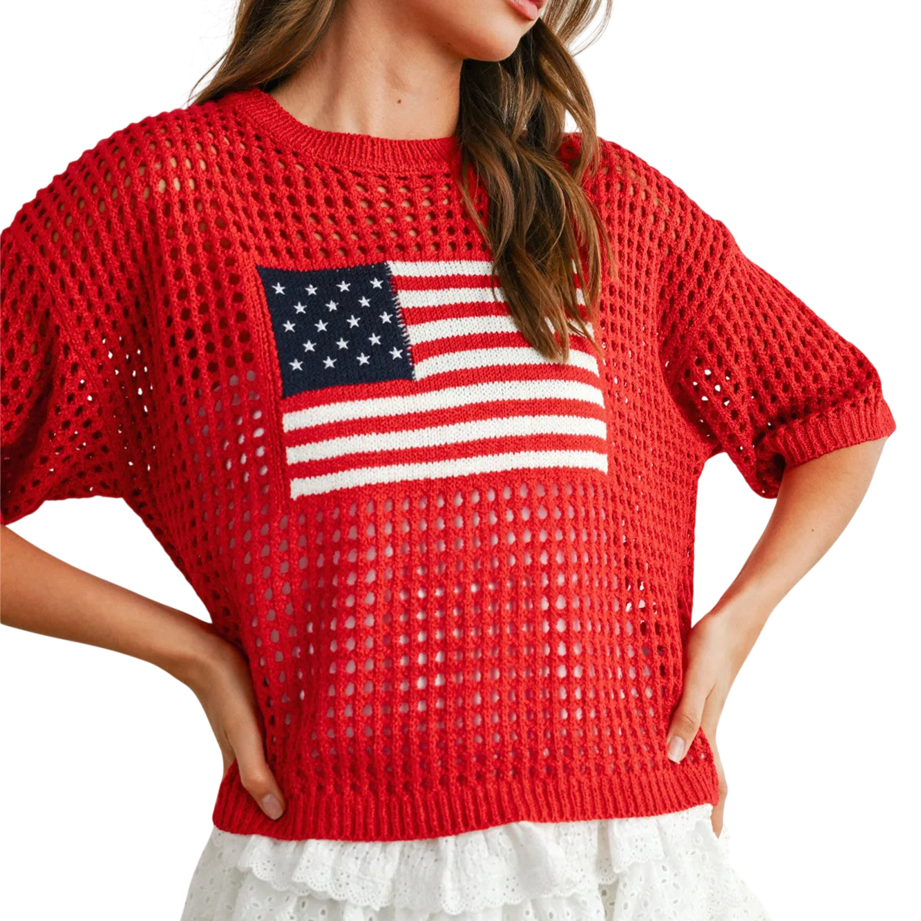 Crochet Sweater Pattern with American Flag Design