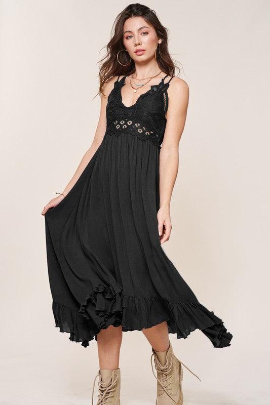 Women's Dresses Crochet Lace Long Slip Dress