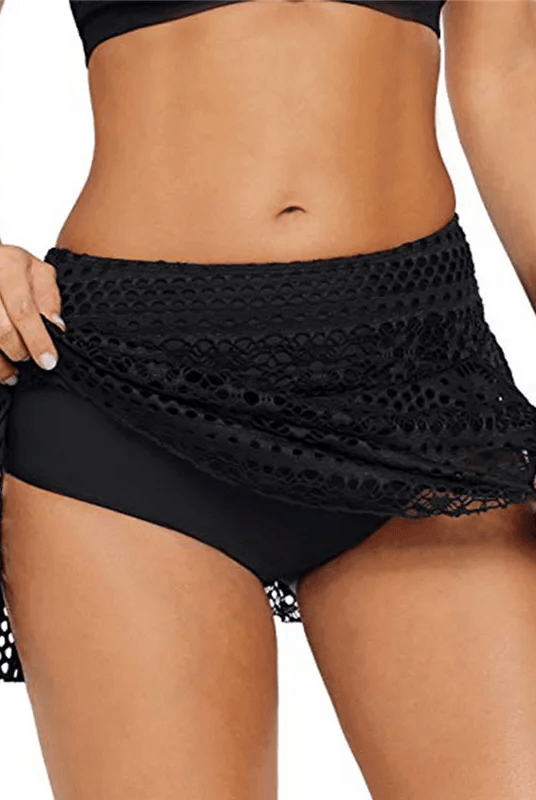 Women's Swimwear - Cover Ups Womens Lace Crochet Skirted Bikini Bottom Swimsuit Short Skort
