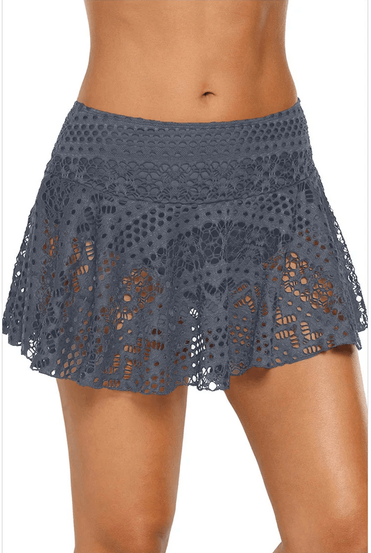 Women's Swimwear - Cover Ups Womens Lace Crochet Skirted Bikini Bottom Swimsuit Short Skort