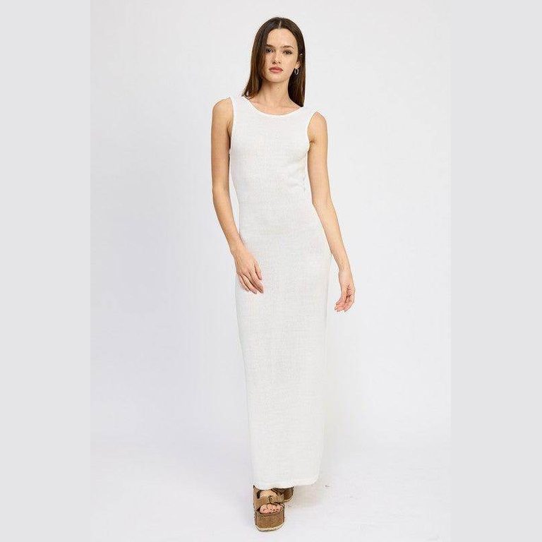 Crochet Maxi Dress With Back Tie Detail - VacationGrabs