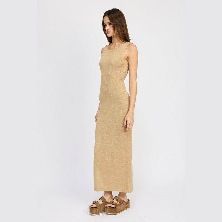Crochet Maxi Dress With Back Tie Detail - VacationGrabs